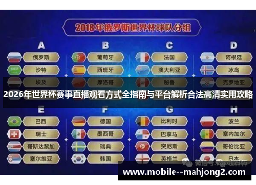 2026年世界杯赛事直播观看方式全指南与平台解析合法高清实用攻略
